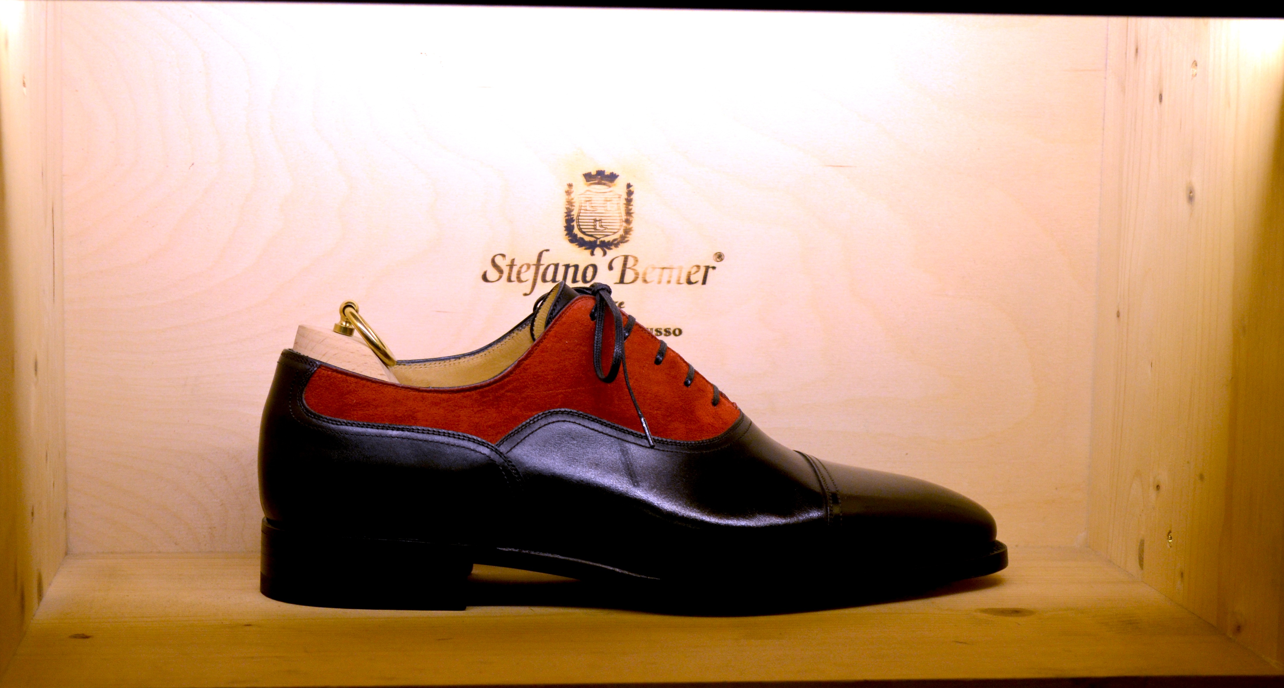 Stefano Bemer shoes exhibited at the BeShoes Symposium in memory of the late-bespoke designer