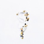 Yellow gold 18k, 19 natural pearls, 6 sapphires
