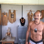 Joe Viloria is a master craftsman and educator. Together with his brother Ray, they educate the island and its visitors on ancient island dress. He works with precious materials like spondylus shells that are found on Guam.