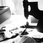 Sewing Sara Schlump's designs in Switzerland. Photo by Corinne Kramer