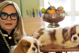 Rossella Jardini at home with her pups Jolie and Charlie. Photo by Salvo Sportato.
