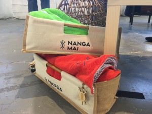 Nanga Mai towels in their eco-friendly packaging.