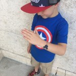 Sofia's son Emilio wearing his Mickey Mouse bracelet.