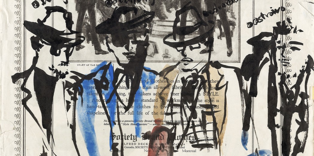 Young men painted by Suwa at Pitti Uomo 93
