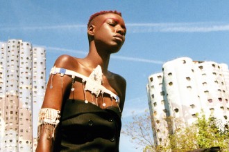 A model wears Alama jewellery made by Maasai women in Tanzania